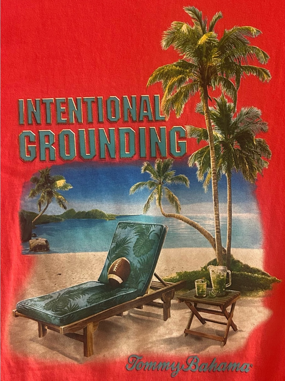 Red Tommy Bahama Tropical Football Intentional Grounding T Shirt Size 3XLT